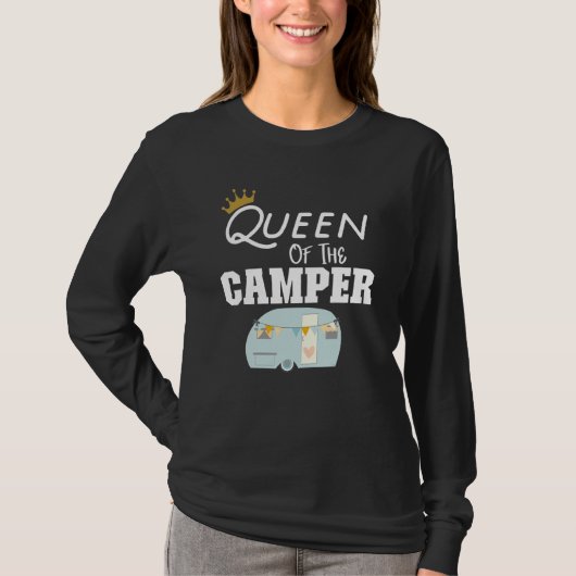 Dame van het Camper Rv Camping T-shirt Happy Campe (Voorkant)