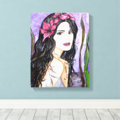 Dame van het Fairy Tale-meer Canvas Afdruk (Insitu (Houten vloer))