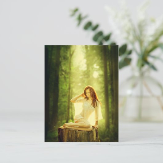 Dame van het gekantelde bos briefkaart (Staand voorkant)