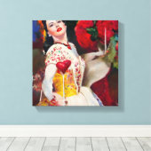 Dame van het hart AI Gegenereerd schilderen Canvas Afdruk (Insitu (Houten vloer))