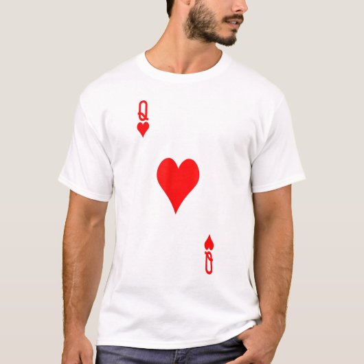 Dame van het hart Costume Tshirt Halloween Deck of (Voorkant)