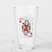 Dame van het hart - de douanenaam spelkaart glas (Achterkant)