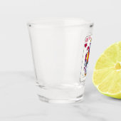 Dame van het hart - de douanenaam spelkaart shot glas (Links)