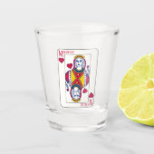 Dame van het hart - de douanenaam spelkaart shot glas (Voorkant)