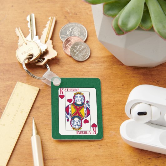 Dame van het hart - de douanenaam spelkaart sleutelhanger (Bureau)