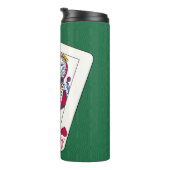 Dame van het hart - de douanenaam spelkaart thermosbeker (Geroteerd rechts)