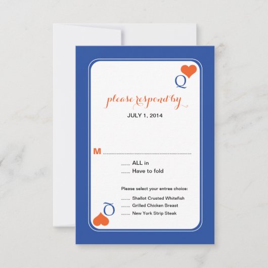 Dame van het hartsdeck van kaartjes RSVP Wedding Kaart (Voorkant)