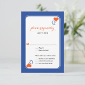 Dame van het hartsdeck van kaartjes RSVP Wedding Kaart (Staand voorkant)