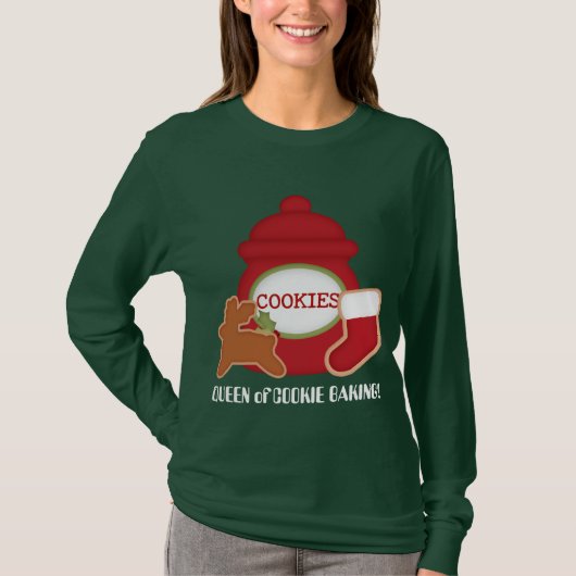 Dame van het koekje met kersttshirt t-shirt (Voorkant)