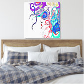 Dame van het leven canvas afdruk (Insitu (Slaapkamer))