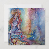 DAME VAN HET MEER 1 , levendig blauw roze metaalac (Achterkant)