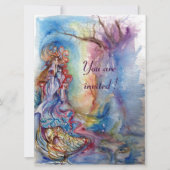 DAME VAN HET MEER, levendig blauw roze Kaart (Voorkant)
