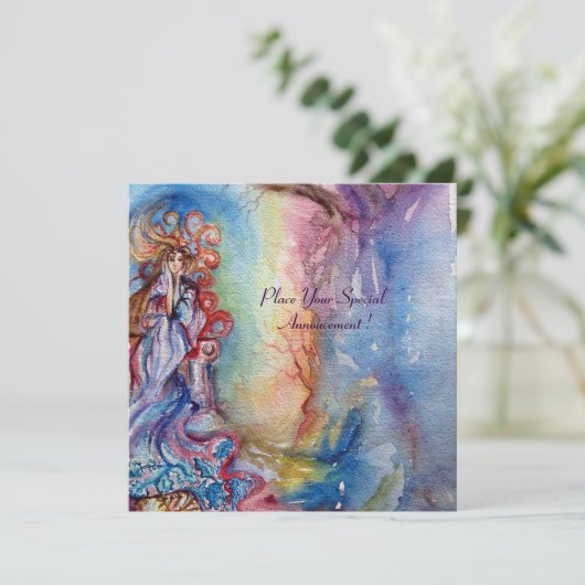 DAME VAN HET MEER levendig helderblauw roze paars  (Staand voorkant)