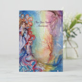 DAME VAN HET MEER levendig helderblauw roze paars  (Staand voorkant)