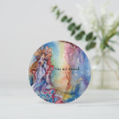 DAME VAN HET MEER levendig helderblauw roze paars  Kaart (Staand voorkant)