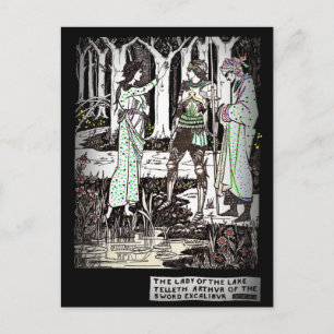 Dame van het meer over Excalibur Briefkaart