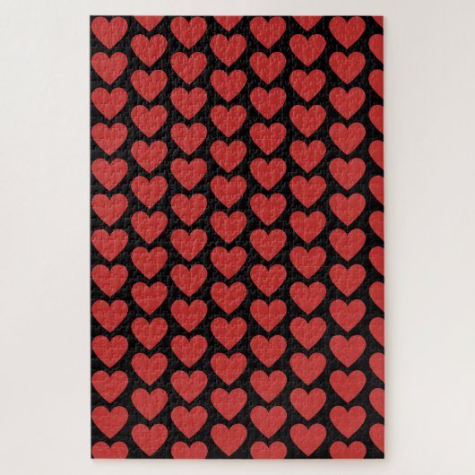 Dame van het rode hart op zwarte achtergrond, 1000 legpuzzel (Verticaal)