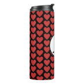 Dame van het rode hart, zwart wit thermosbeker (Gedraaid links)