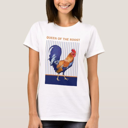 Dame van het Roost Rooster Stripes T-shirt (Voorkant)