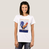 Dame van het Roost Rooster Stripes T-shirt (Voorkant volledig)