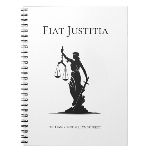 Dame van Justitie Studiedagboek Wit Juridisch Stud Notitieboek (Voorkant)