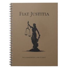 Dame van Justitie Studiejournaal Bruine Rechtsstud Notitieboek