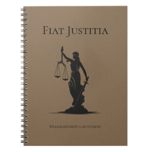 Dame van Justitie Studiejournaal Bruine Rechtsstud Notitieboek