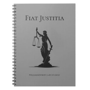 Dame van Justitie Studiejournaal Grijs Rechtenstud Notitieboek