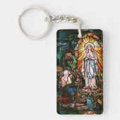 Dame van Lourdes Acrylische Sleutelhanger (Voorkant)