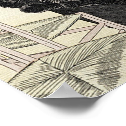 dame van Mode, Haute Couture Fur Coat Poster (Hoek)