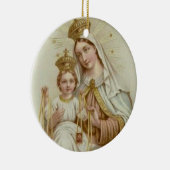 Dame van Mt. Carmel met de Baby Jezus Keramisch Ornament (Rechts)