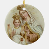 Dame van Mt. Carmel met de Baby Jezus Keramisch Ornament (Achterkant)