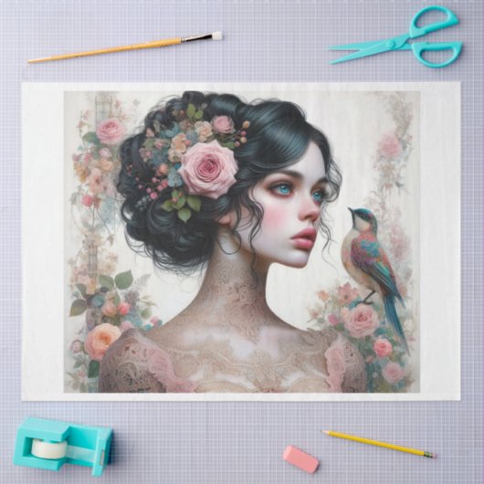 Dame van Rozen Decoupage Tissue Paper Tissuepapier (Craft)