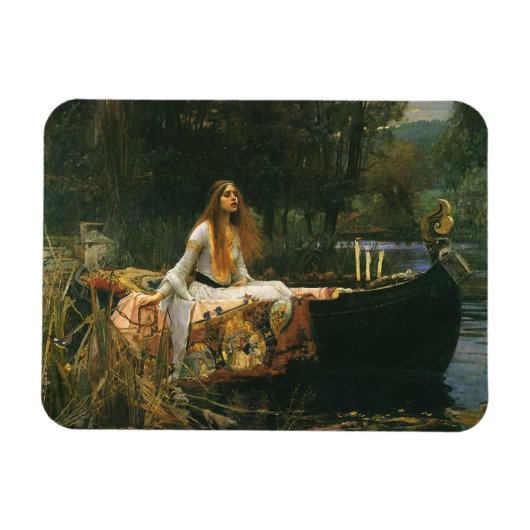Dame van Shalott op boot door John William Waterho Magneet (Horizontaal)
