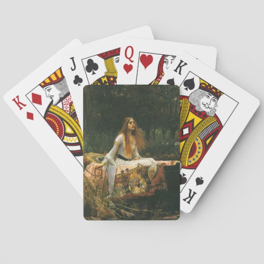 Dame van Shalott op boot door John William Waterho Pokerkaarten (Achterkant)