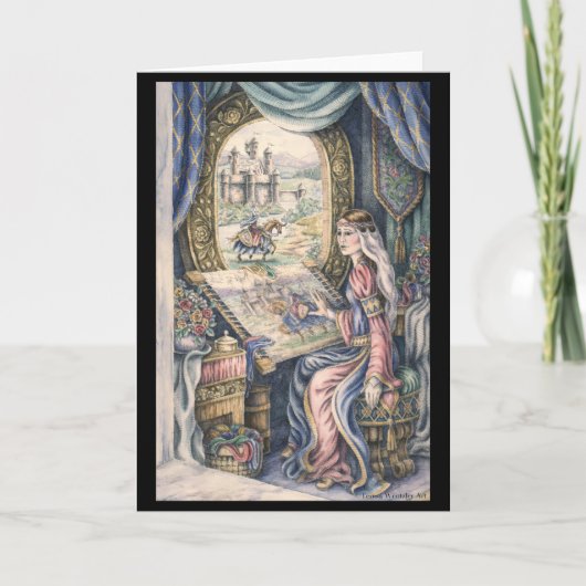 Dame van Shalott Tekenkaart Kaart (Voorkant)
