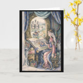 Dame van Shalott Tekenkaart Kaart (Gele Bloem)