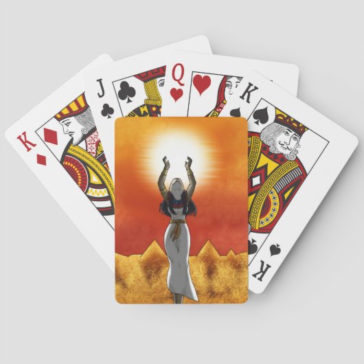 Dame van Sun-speelkaarten Pokerkaarten (Achterkant)