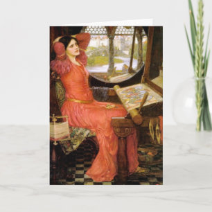 Dame van Zitting Shalott bij Haar Bureau Kaart