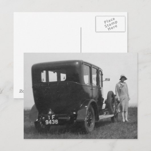 Dame & Vintage Briefkaart zwart-wit Afbeelding (Voorkant / Achterkant)