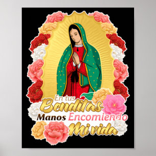 Dame Virgen De Guadalupe Heilige Maagd Maria Rozen Poster