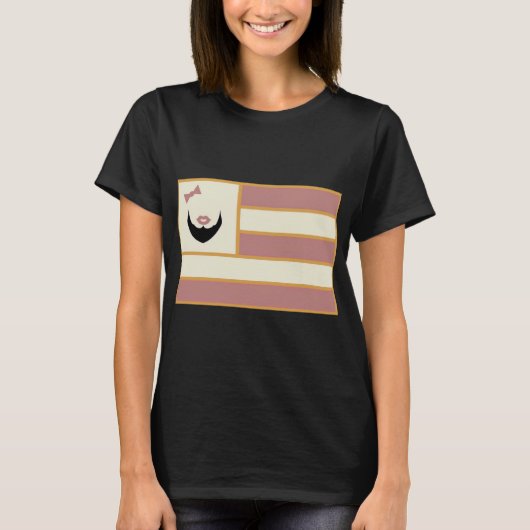 Dame Vlag T-shirt met lange adem Vrouwen moedersch (Voorkant)