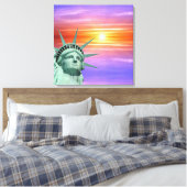 Dame Vrijheid en zonsopgang Canvas Afdruk (Insitu (Slaapkamer))