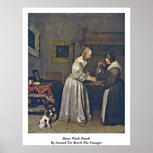 Dame was handen van Gerard Ter Borch. Poster (Voorkant)