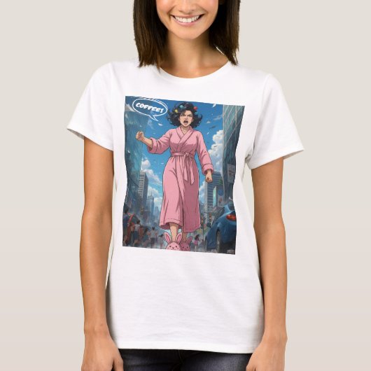 Dame Wil Koffie T-shirt (Voorkant)