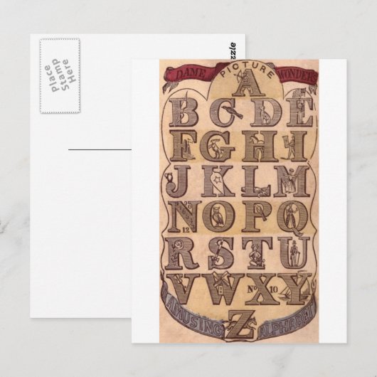 Dame Wonder's Amusing Alphabet Briefkaart (Voorkant / Achterkant)