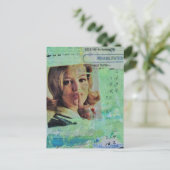Dame zegt stil Mixed Media Collage Briefkaart (Staand voorkant)
