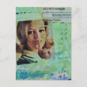 Dame zegt stil Mixed Media Collage Briefkaart (Voorkant)