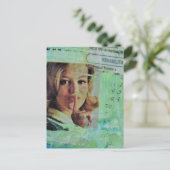 Dame zegt stille Mixed Media Collage Briefkaart (Staand voorkant)
