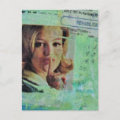 Dame zegt stille Mixed Media Collage Briefkaart (Voorkant)
